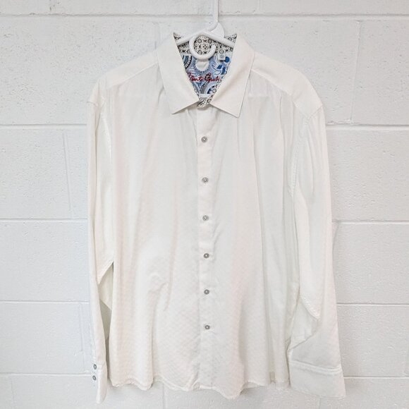 Robert Graham 100% Cotton White Button Down Shirt 3XL
